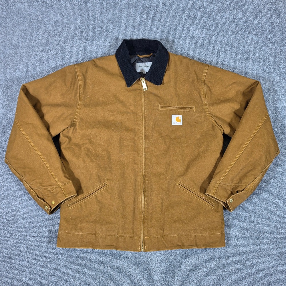 New Without Tags Carhartt WIP OG Detroit Jacket Tan Corduroy Collar Men Sz Large